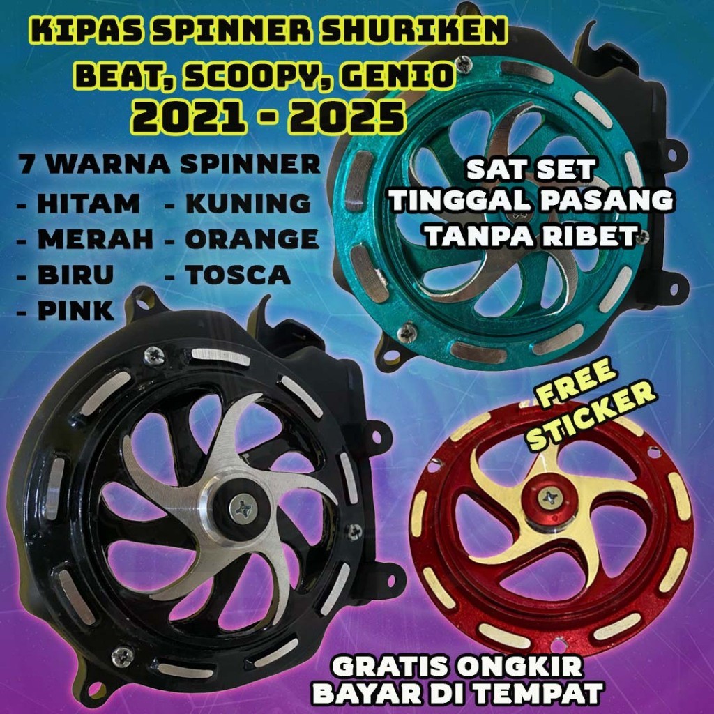 SUNMORNING    SPINNER BEAT 2021 - 2025 TUTUP KIPAS BEAT 2021 - 2025 TUTUP KIPAS SPINNER SHURIKEN BEA