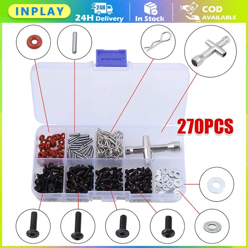 Kotak Sekrup RC Drift Universal 270PCS / Baut RC Car Lengkap M2 M2.5 M3 Cocok Sakura D3 D4 XIS WLtoy