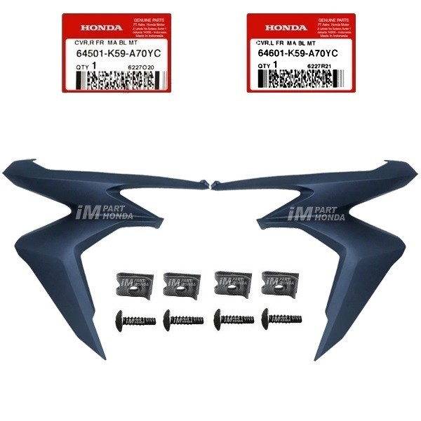 64501-K59-A70YC 64601-K59-A70YC Cover Sayap Kanan Kiri Vario 125 150 LED 2018 - 2021 Biru Dof