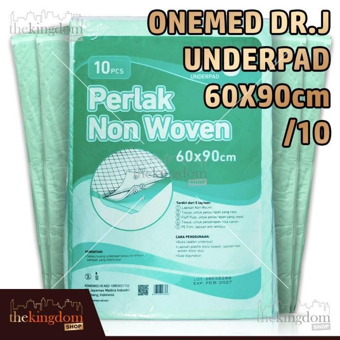 Onemed Dr J Underpad 60X90Cm Perlak Dewasa Non Woven /10 Dr.J 60 X 90 Cm Doctor Dr. J Alas Popok Cover Kotoran Bayi Hewan Dokter Drj