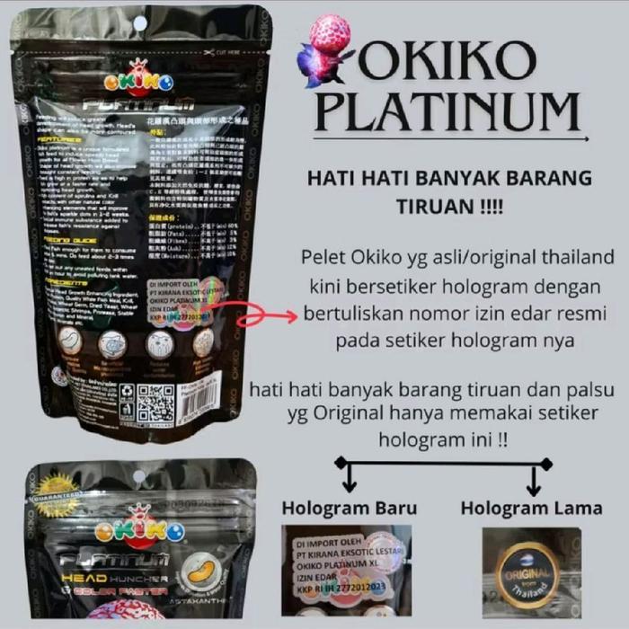Okiko Platinum Louhan Size S  pelet / pakan louhan