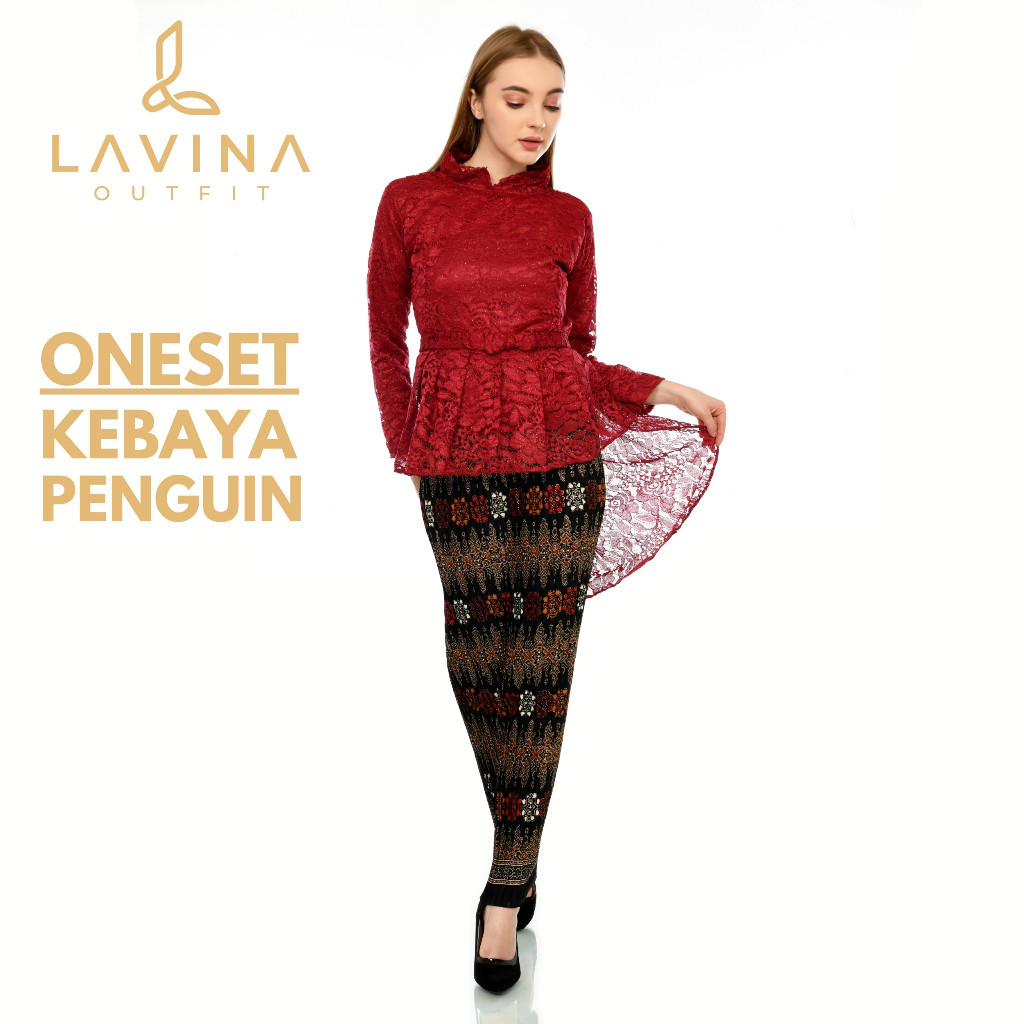 Lavina – Setelan Kebaya Brukat Aurora Dewasa Premium Tille Bordir Full Mutiara Model Modern Elegan W