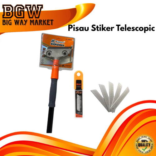 Kapusi Pisau Stiker Telescopic 75-104 CM/Alat Buat Pengupas Stiker Didinding/Cat Tembok Kerok Cat Di