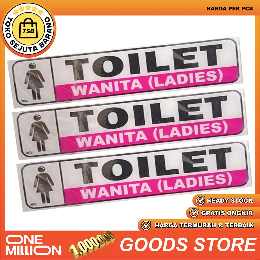 Acrylic Toilet Wanita Ladies Stiker Papan Label Akrilik Sign Signage Board Tanda Larangan Tulisan Tu