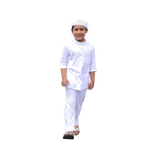 PROMO kaos kurta putih anak laki-laki raggakids set baju muslim Koko 2-10th - XS