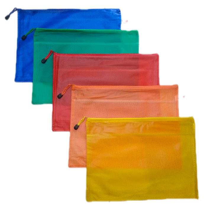 Map Buku Sekolah / Map Zipper Bag Folio F4 (12 buah) - Biru