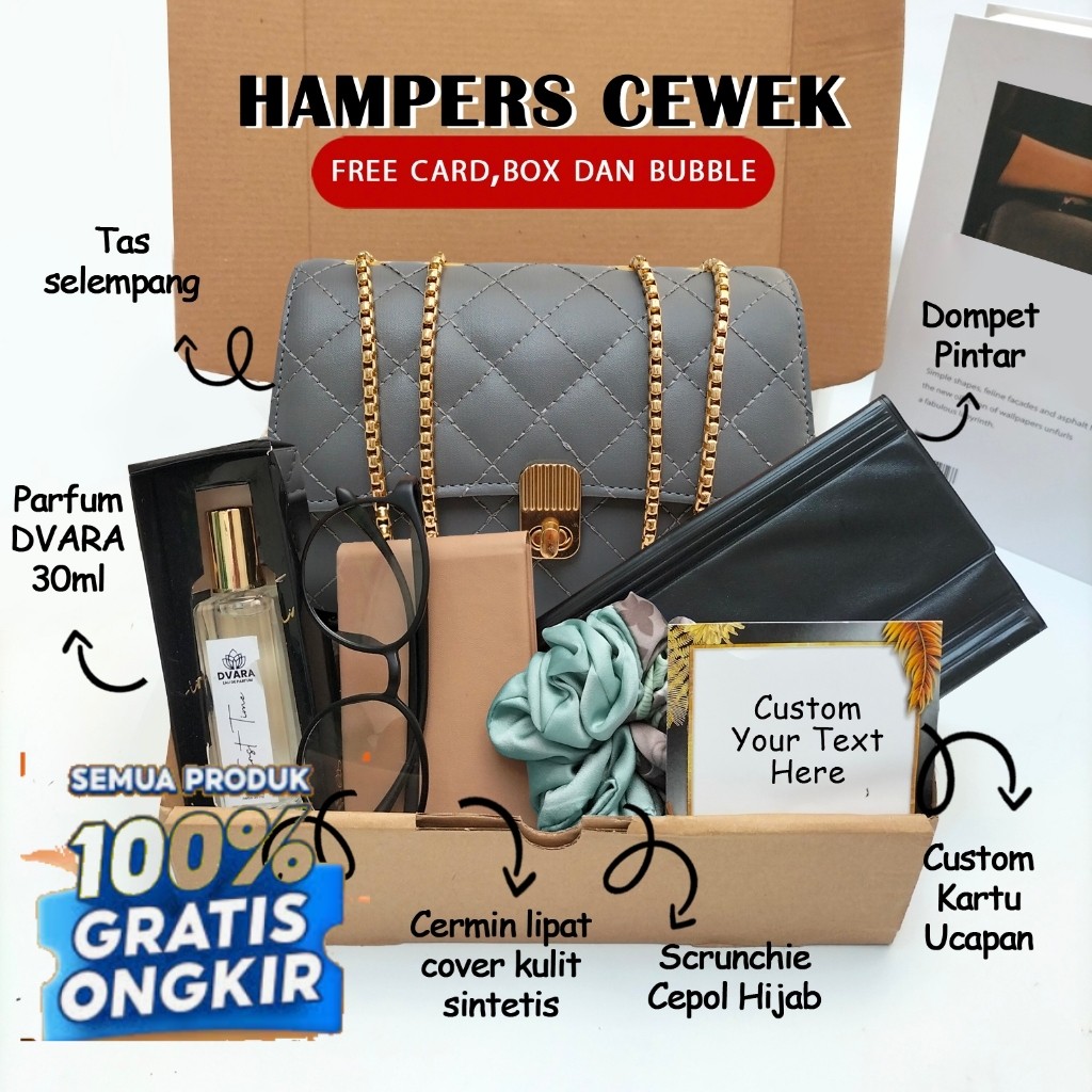 Gift set hampers tas wanita paket hadiah ulang tahun cewek kado ultah birthday anniversary wedding/ 