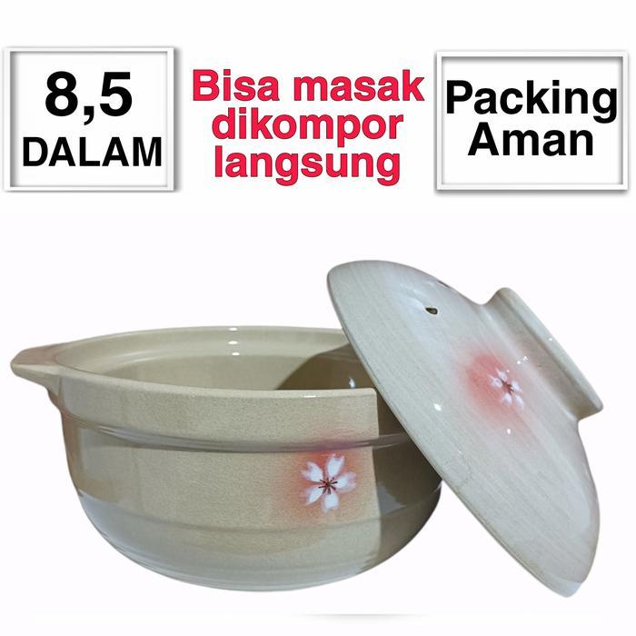 Mangkok keramik Jepang 8,5 dalam Sapo sup tahan panas Tanah - Bunga