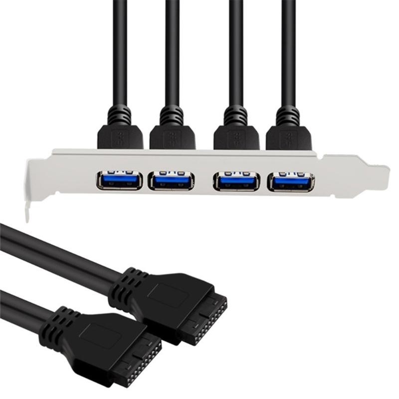 4 Port USB Front Panel Header 19Pin 20Pin to USB HUB 4 Port Front Panel
