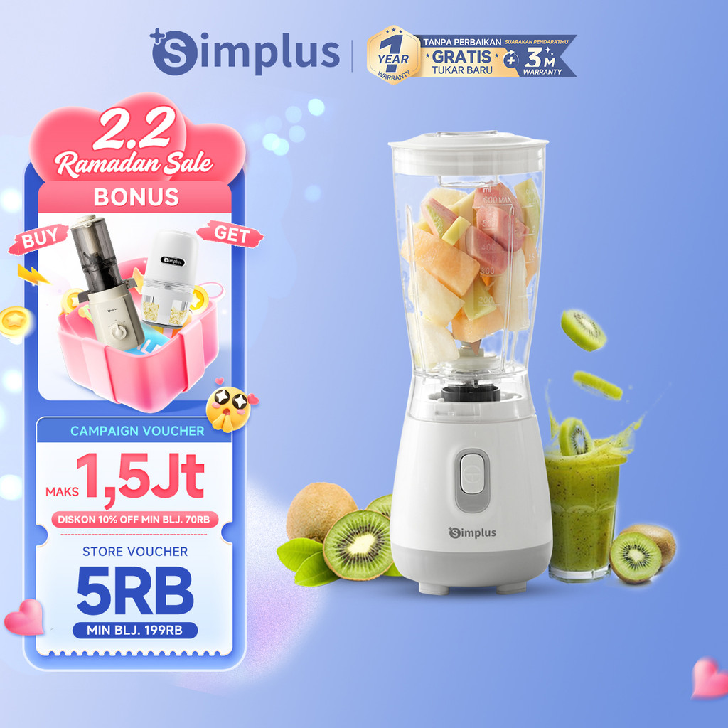 Simplus Blender Multifungsi 250W Juicer Portable Food Grade Tahan Pecah Kapasitas 600ml 2 Cups