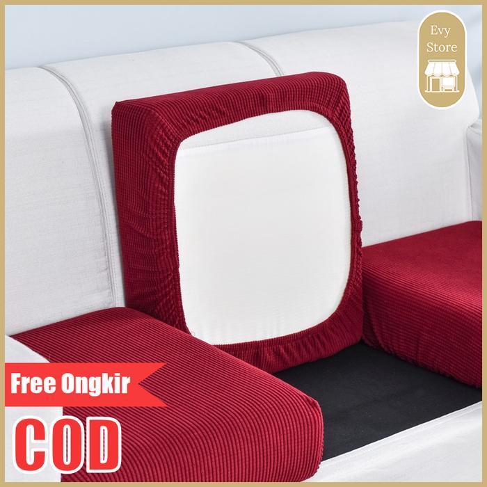 Evy  Sarung Bantal Sofa Besar Elastis Sarung Sofa 3 Tempat Duduk Kursi Modern Bahan Polyster - Strip