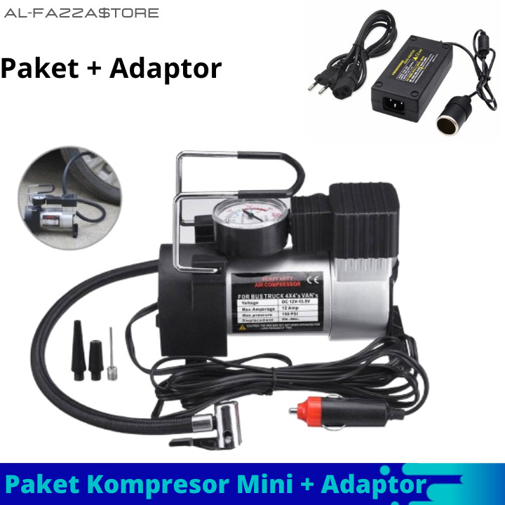 Pompa Angin Mini Compressor Listrik Dc 12V Cet Heavy Duty150 Psi Kompresor Mini Listrik Plus Adaptor
