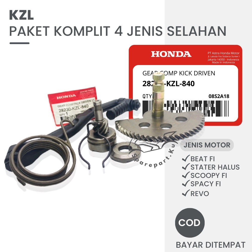KZL PAKET KOMPLIT ENGKOLAN + AS SELAH + GIGI PINION + PER SELAH MOTOR BEAT FI / SCOOPY FI / SPACY FI