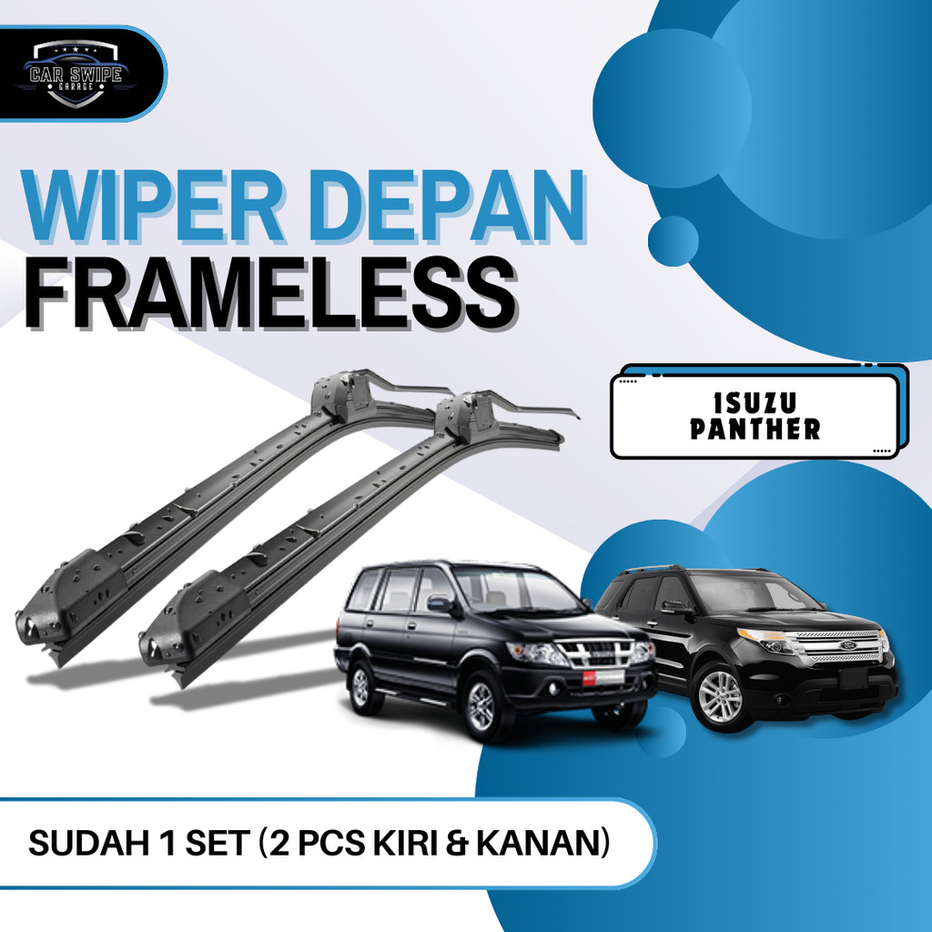 Wiper Frameless Kaca Depan Mobil Isuzu Panther Karet Halus 1 Set Kiri Kanan
