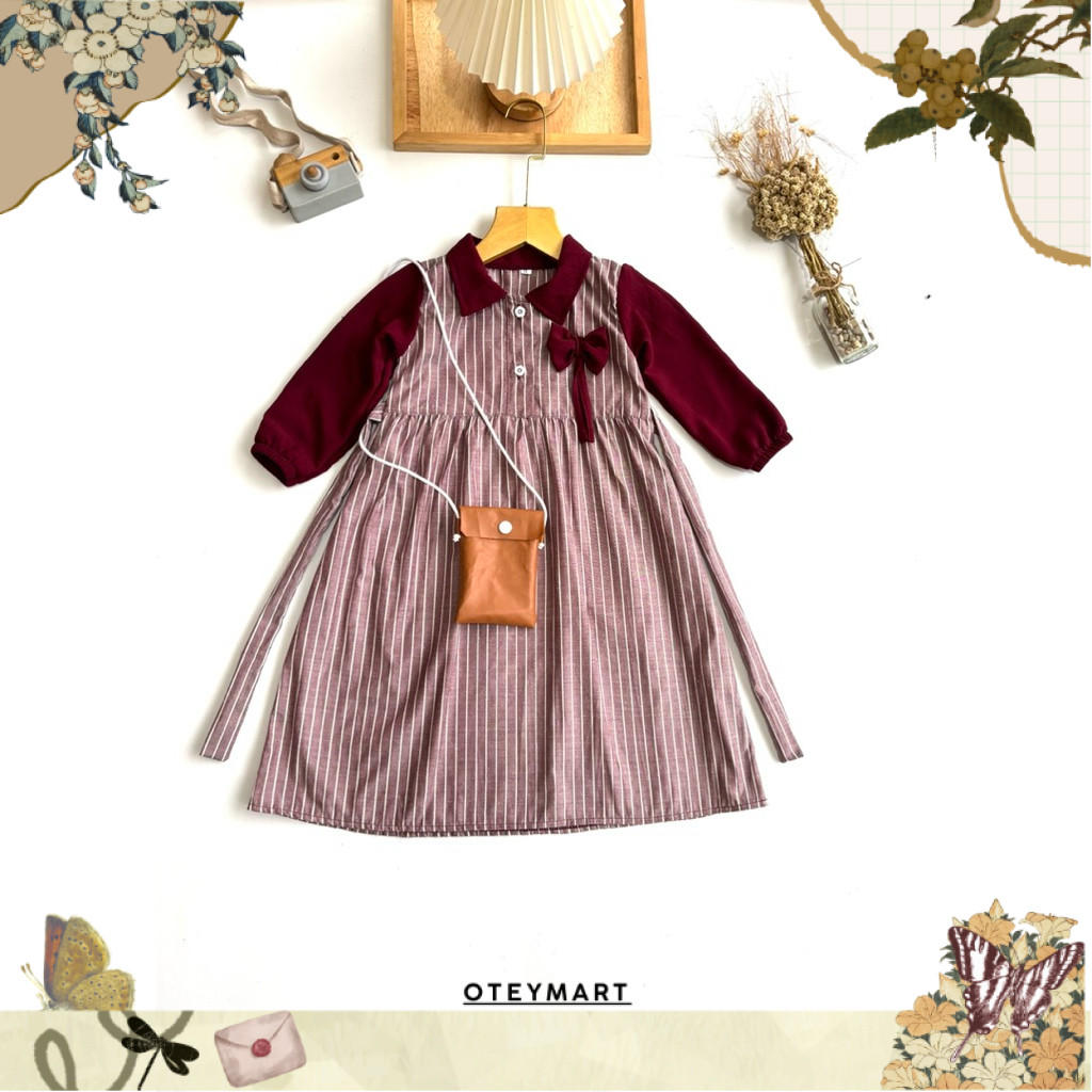 Gamis Anak Perempuan Terbaru 1-9 Tahun | Baju Gamis Model Andini FREE Tas kecil Lucu OTY