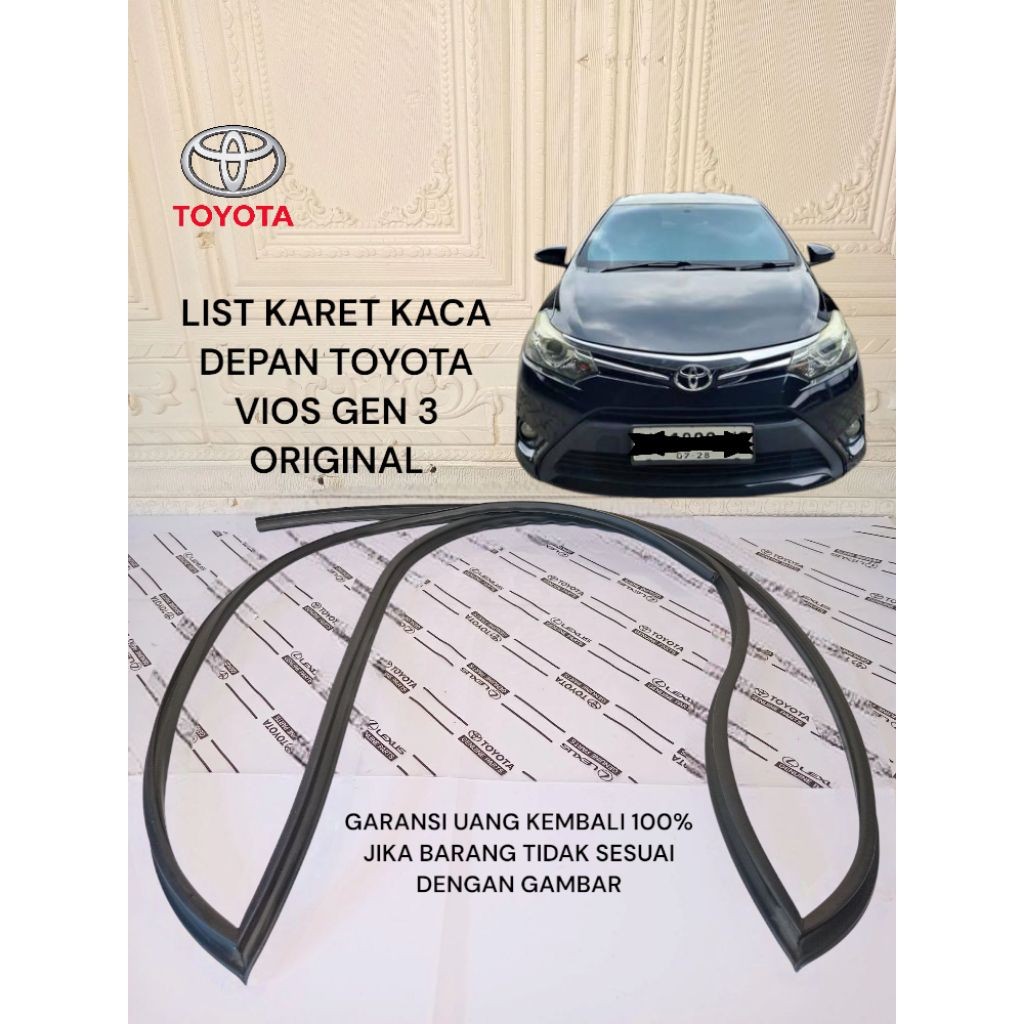 KARET KACA DEPAN LIST KACA BESAR DEPAN TOYOTA VIOS GEN 3 ORIGINAL