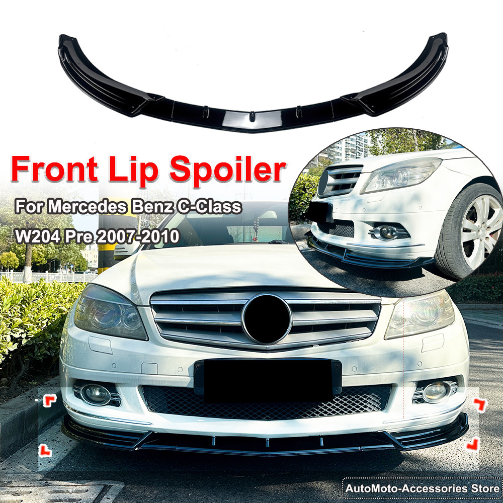 For Mercedes Benz C-Class W204 Pre 2007-2010 Front Lip Spoiler Front Shovel Bumper Guard Exterior Mo