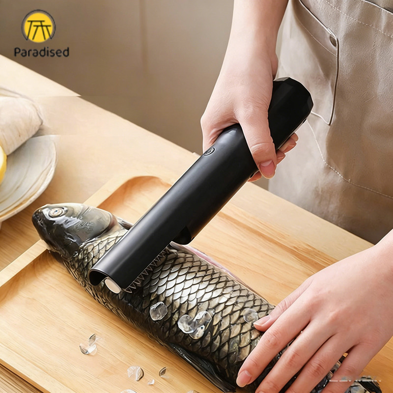 Paradised Alat Pembersih Sisik Ikan Otomatis Elektrik Stainless Steel Anti Karat Mesin Pembersih Pen