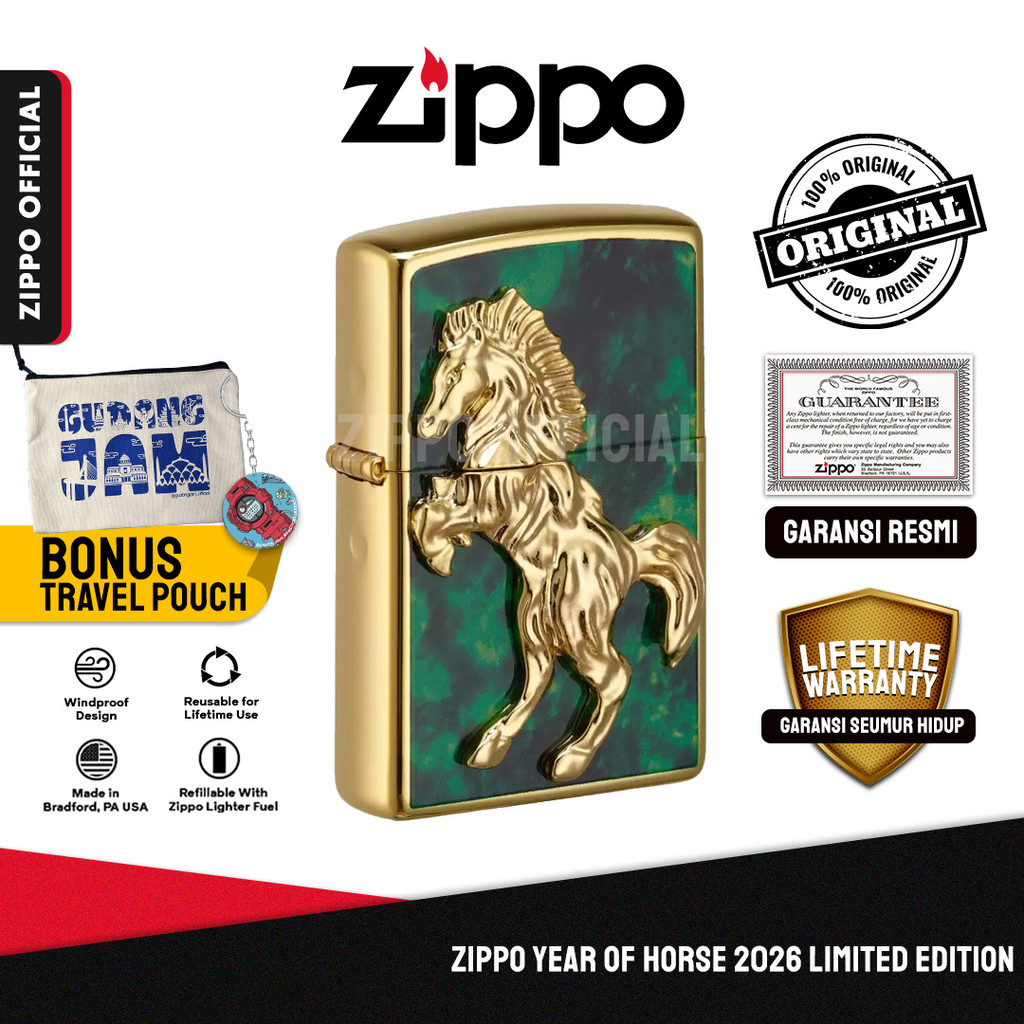 Zippo Year of Horse 2026 Limited Edition CZA-3-28 | Garansi Lifetime | Original USA