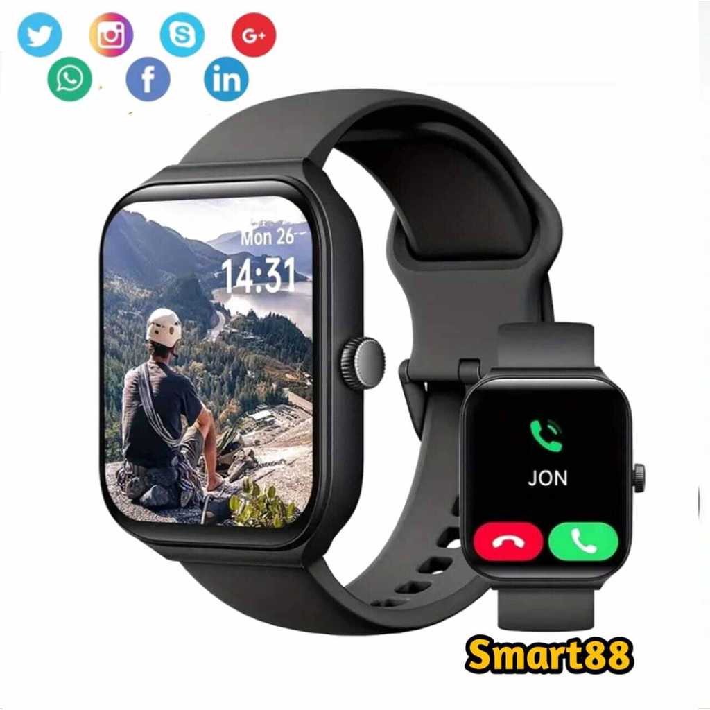 Jam Hp pintar Custom Wallpaper foto smartwatch  jam tangan tahan air bloetooth conect monitor pria w