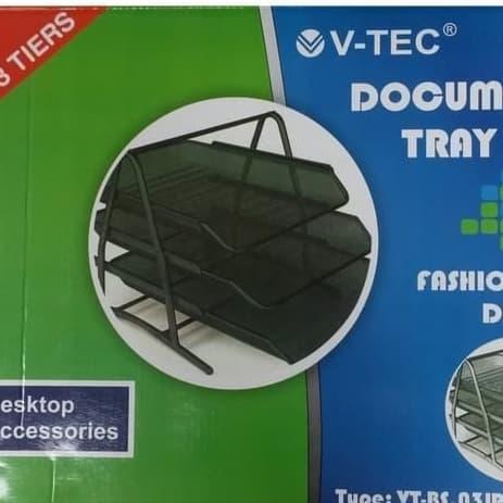 Document tray 3 susun besi Vtec