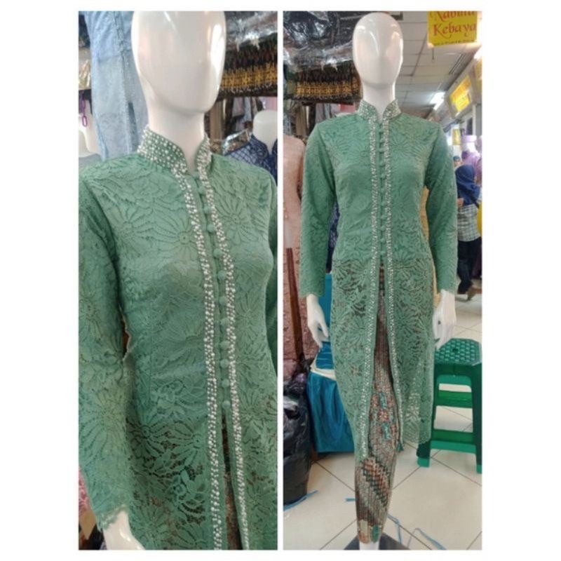 (BAYAR DITEMPAT)KEBAYA IBU BESAN By RASAQI KEBAYA BROKAT MIX PAYET MUTIARA/SETELAN IBU BESAN/kebaya 