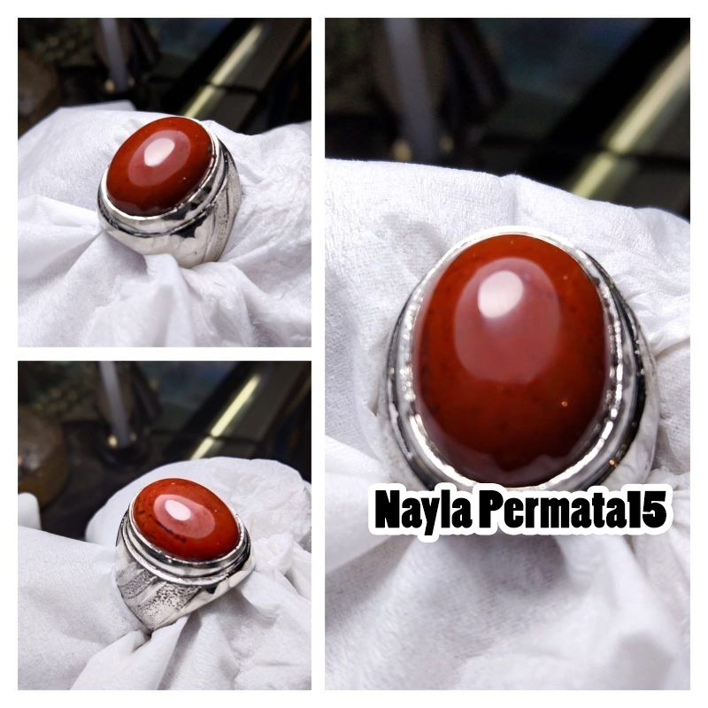 Cincin batu akik merah ati ayam