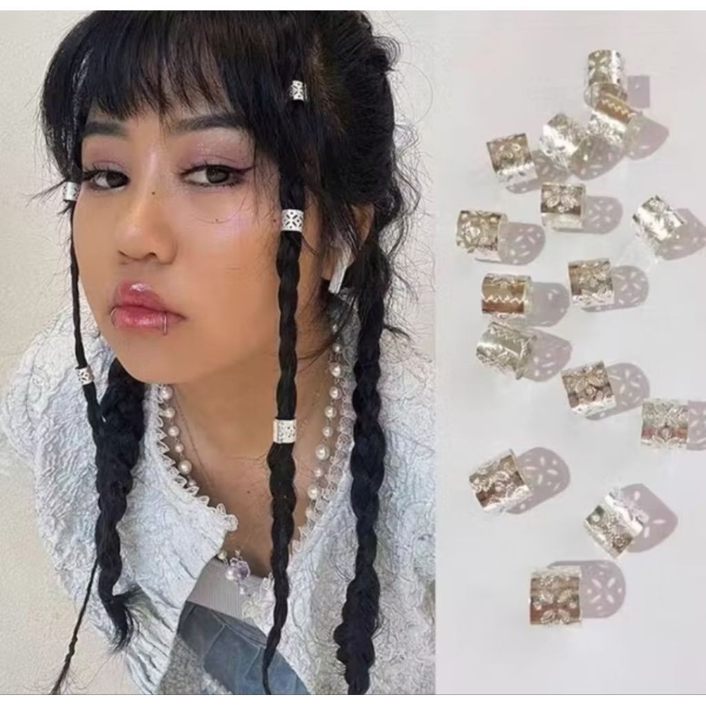 RING HIJAB CINCIN CLIP RAMBUT HIJAB 10 PCS  VISCOSE RING GIMBAL DEKORASI RAMBUT KEPANG  - SN