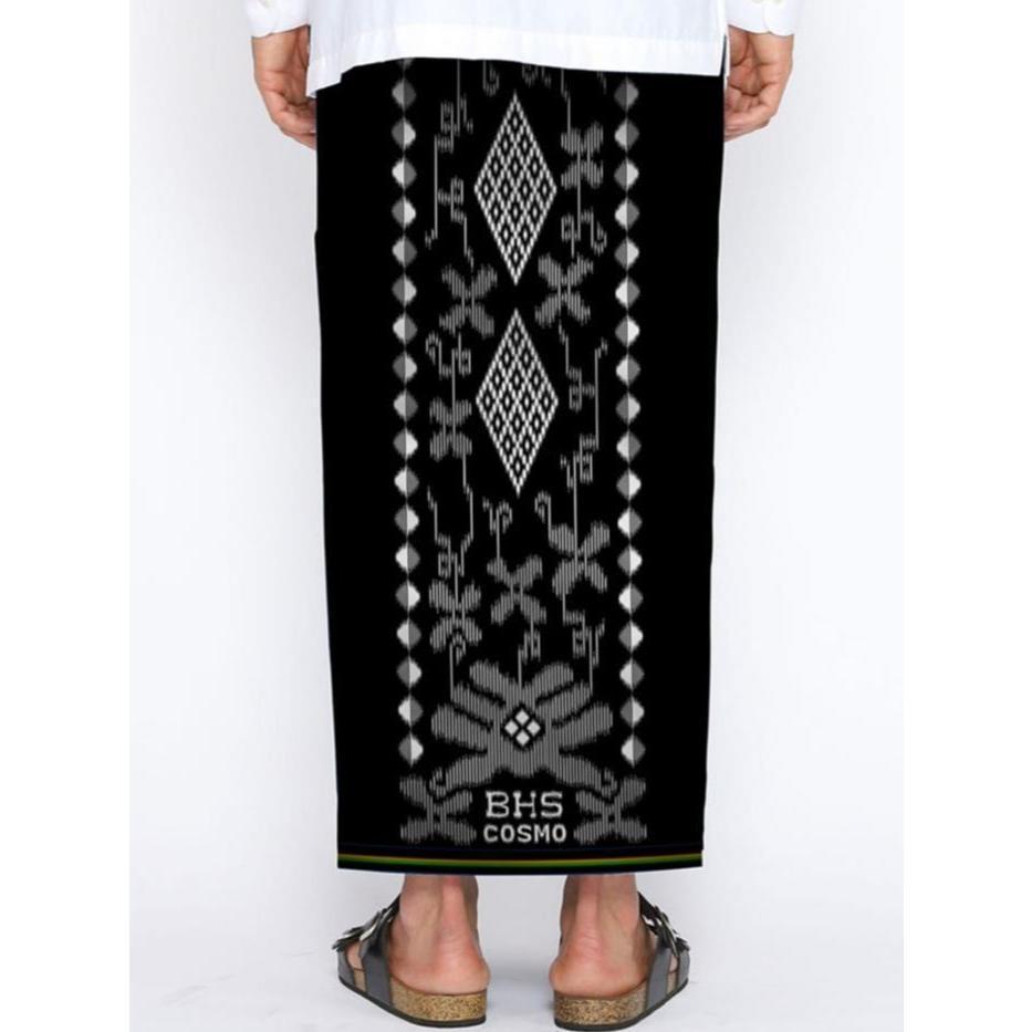Sarung BHS Cosmo Hitam Gold Polos BHS Classic Grade Gold Silver Sarung Santri Dewasa Termurah