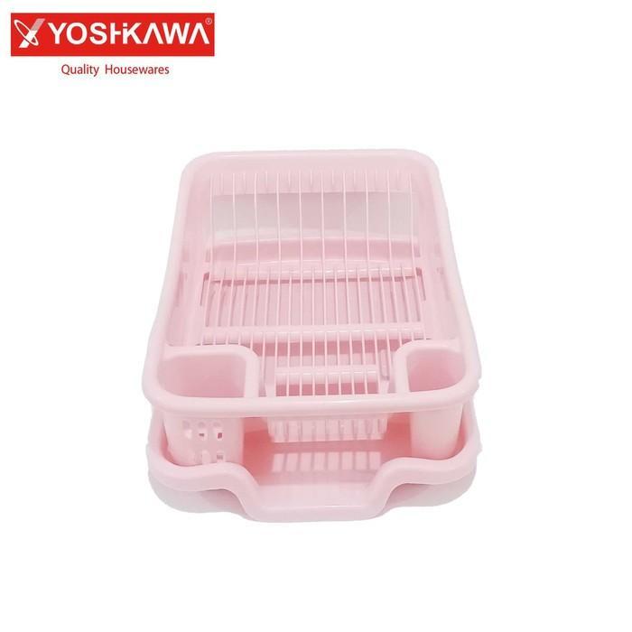MINOWA  Rak Piring Dapur Plastik PINK wastafel Dish Drain - Biru