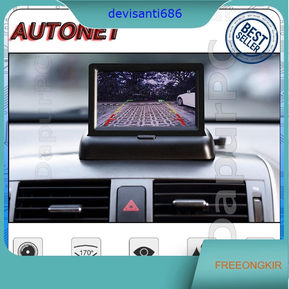 Monitor LCD TFT 4.3 Inch Untuk Parkir Mobil Foldable Rear View