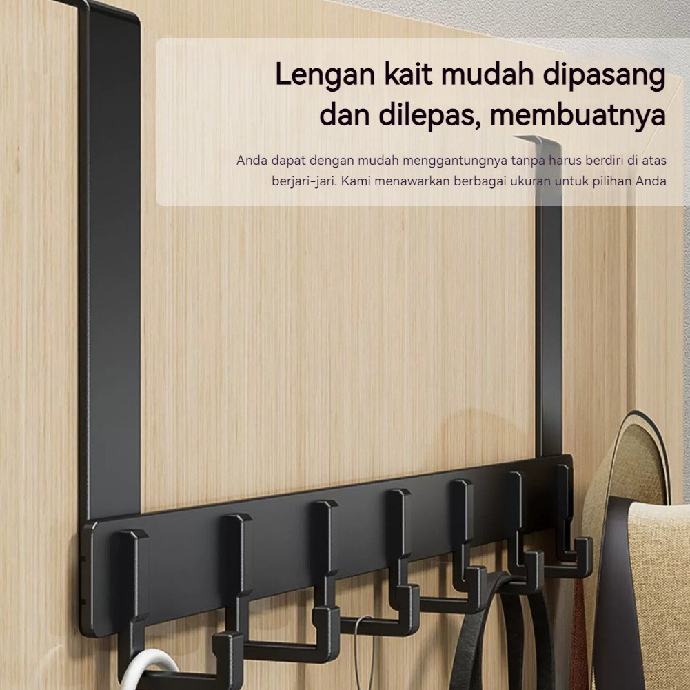 Gantungan Pakaian Serbaguna dengan Pengait Pintu Kuat untuk Kamar Mandi dan Kamar Tidur, Penyangga T