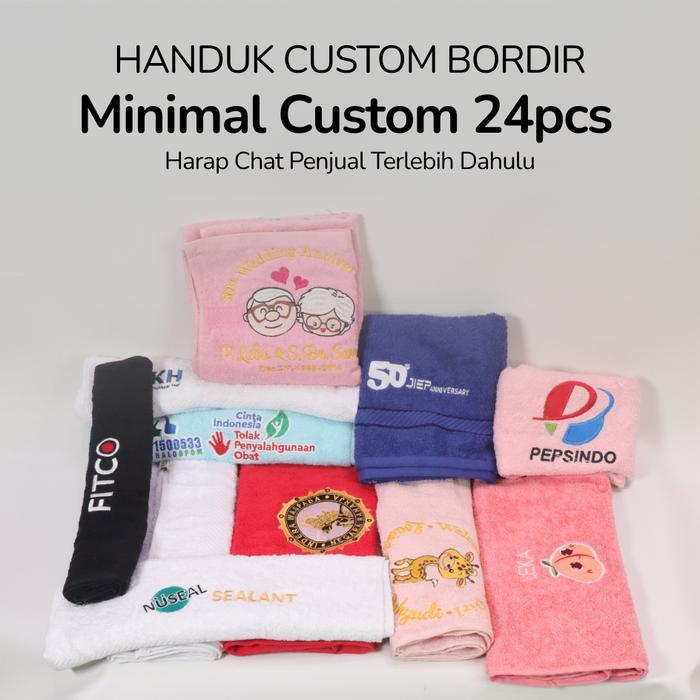Handuk Kecil 30x70 Merek Chalmer Warna Navy Polos Handuk Bisa Custom