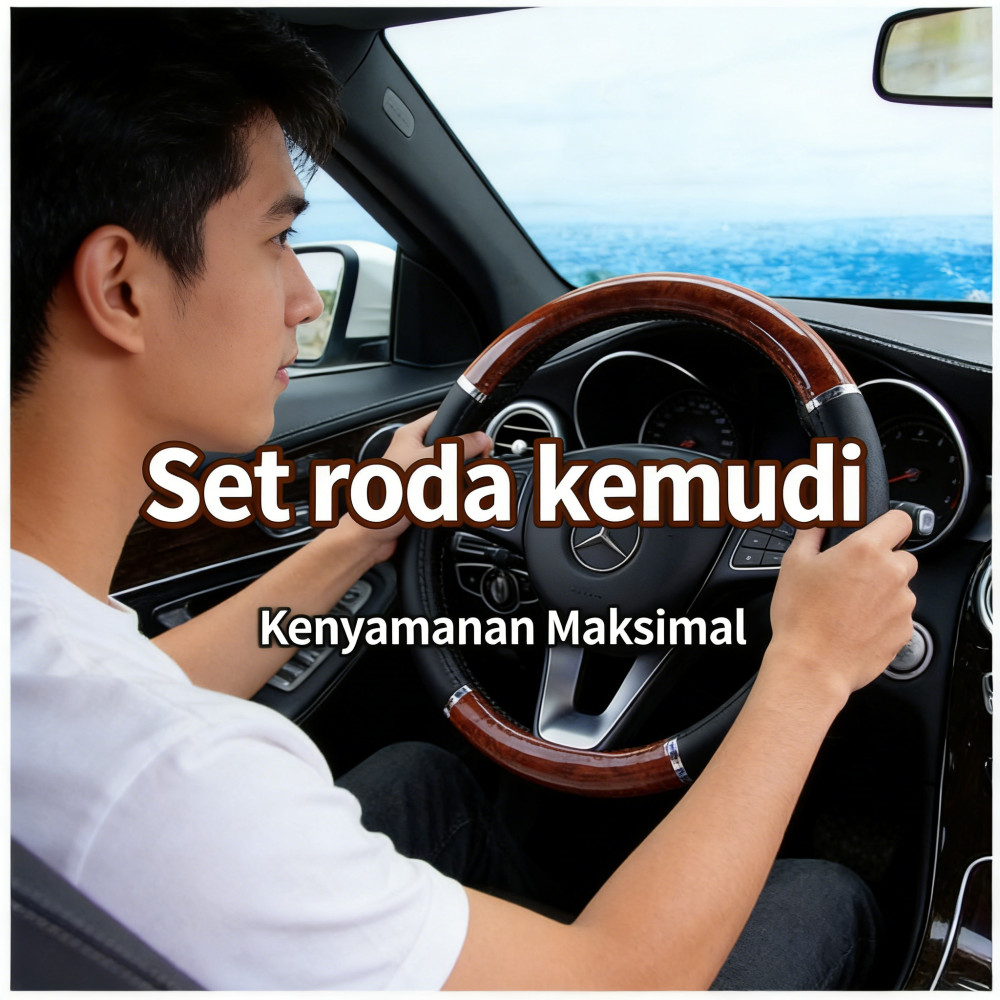 Mobil 38CM Serat Elastis Cover Stir Stir Mobil Kayu Sarung Racing Mobil Universal Setir