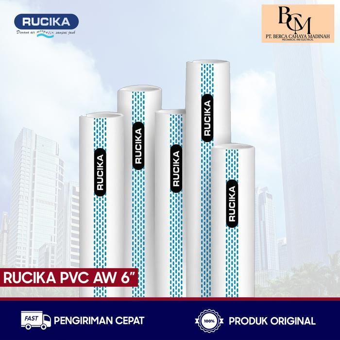Pipa air pvc 6" pipa pralon 6 " inch 4 mtr Rucika