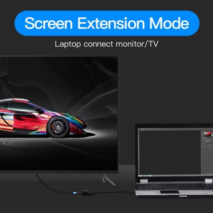 Vention Converter Display VGA Male to HDMI Female Black - ACN Vention