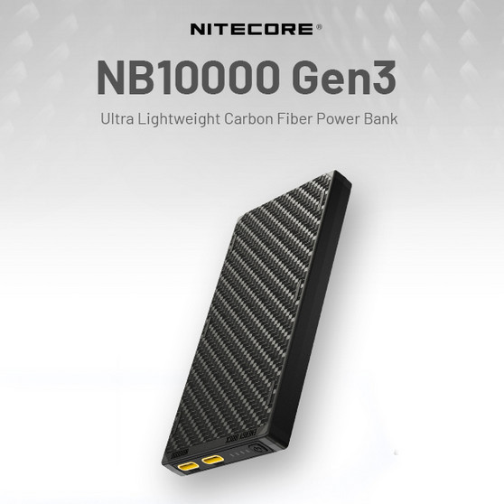 FIX - NITECORE Power Bank 10000mAh PD QC Carbon Fiber IPX5 Dual Type C 22.5W - NB10000 GEN3