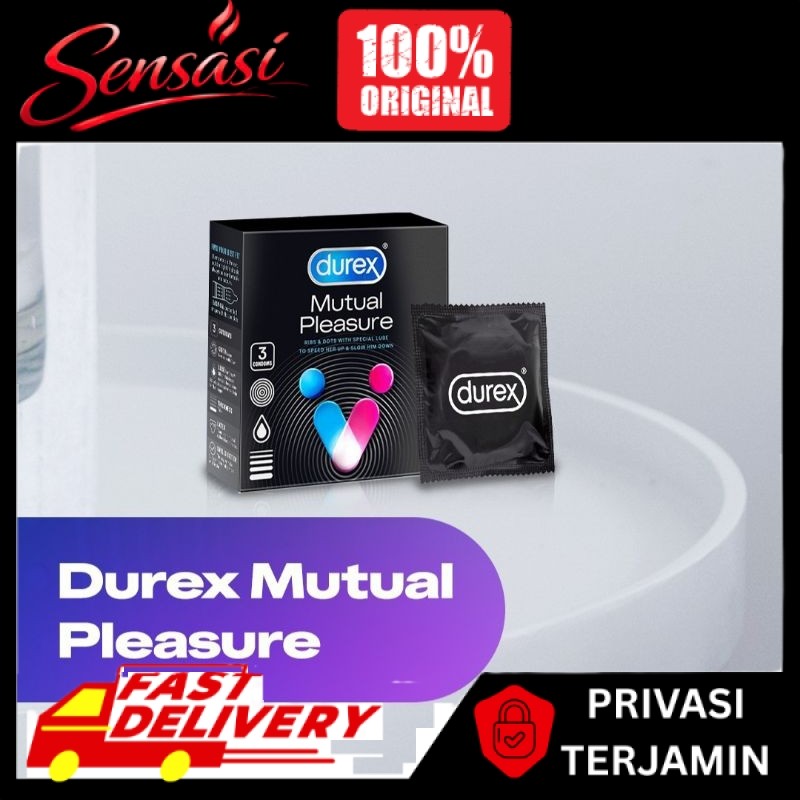 Kondom Durex Mutual Pleasure isi 3pc -dengan tekstur bergaris dan bergerigi