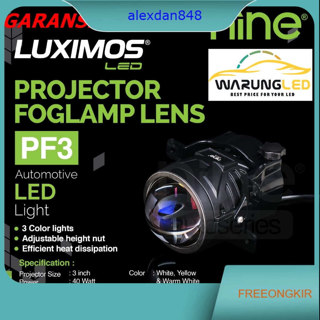 LAMPU BILED FOGLAMP MOBIL AVANZA XENIA VELOZ ERTIGA HRV XPANDER PAJERO NINE LUXIMOS LED PF3 80 WATT 