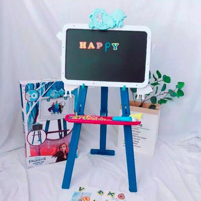 Papan Tulis Anak 2 Sisi dengan Stand Magnetic Drawing Board & Learning Easel Multifungsi + Huruf Mag