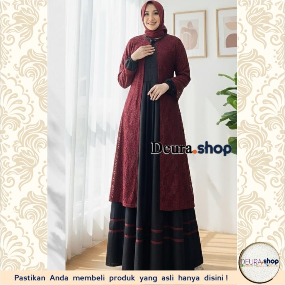 Gamis Lebaran Deura SD-528 / Gamis Deura Terbaru / Gamis Pesta Mewah
