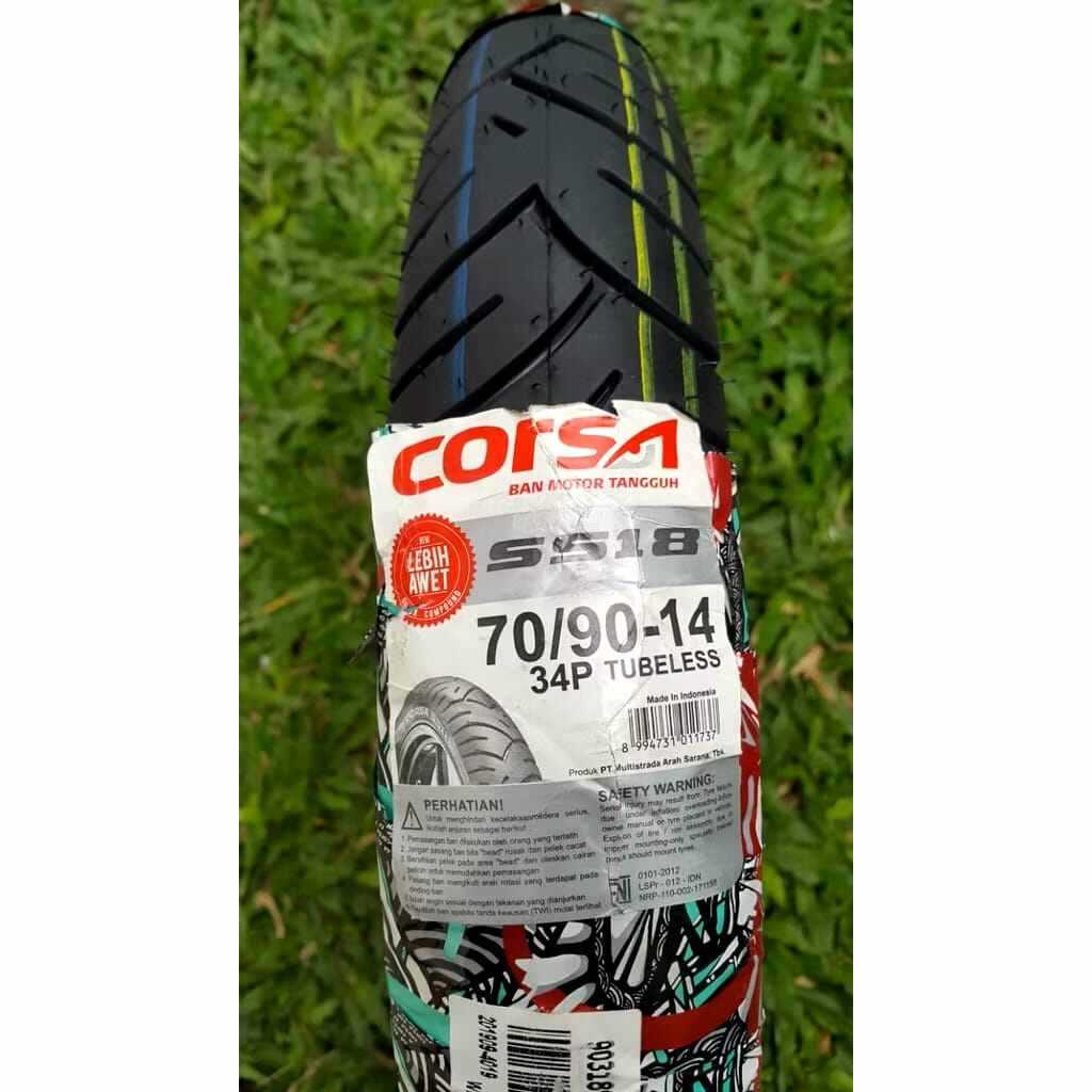 Ban Motor Corsa SS18 Ban motor ukuran 70/90 Ban ring 14 ban motor Mio ban depan Yamaha Mio
