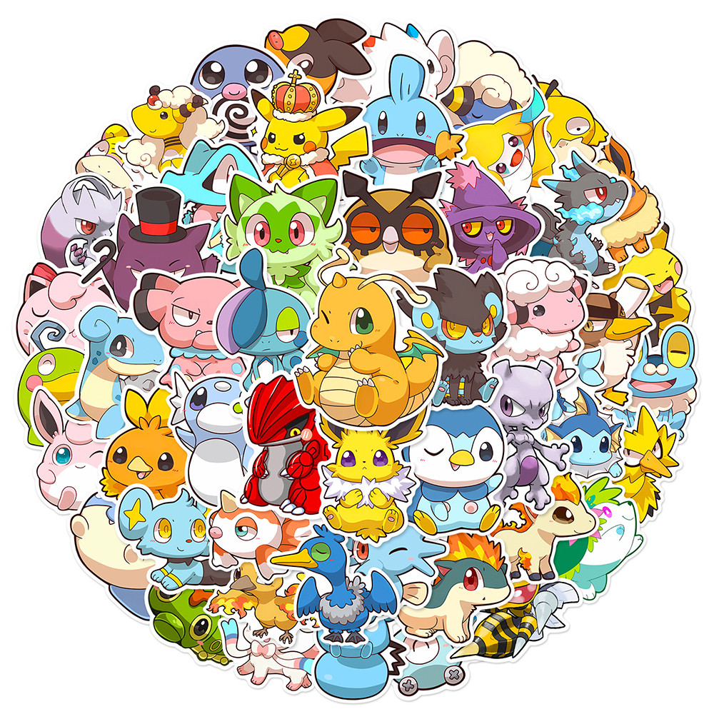 10/30/50PCS Anime Pokemon Cute Stickers Graffiti Decoration Y Skateboard Phone Fridge Bike Cartoon D