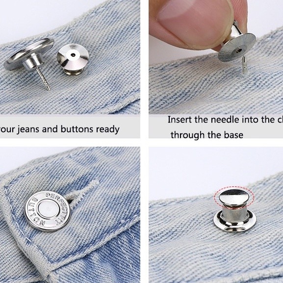 Kancing Jeans Flower Logo Alloy anti Karat Pengecil celana Jeans IMPORT