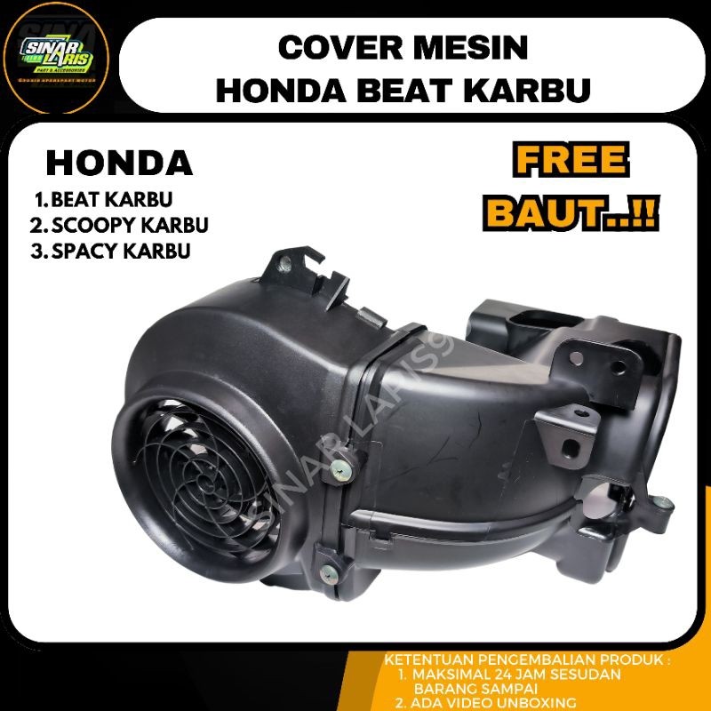 WIN COVER MESIN BEAT KARBU SCOOPY KARBU SPACY KARBU SHROUD INLET EXHAUST MERK WIN