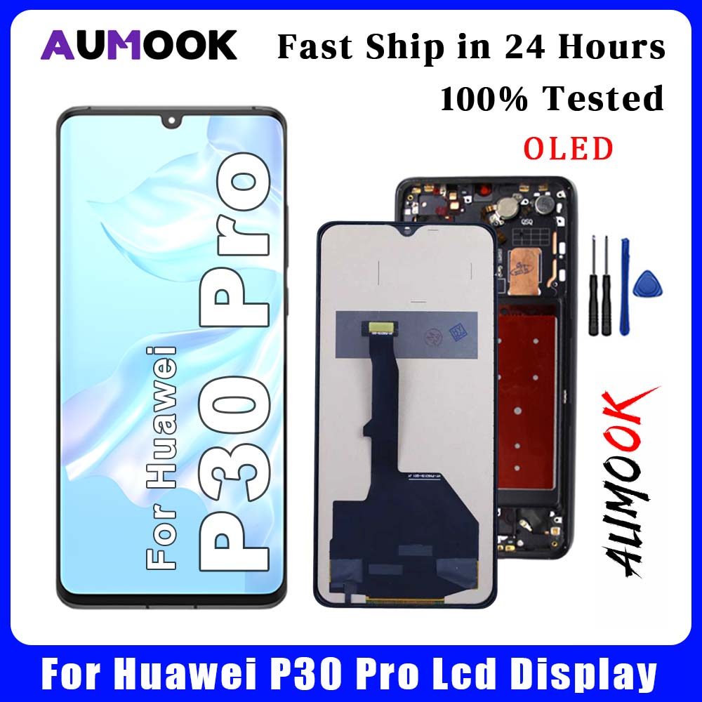 OLED Screen For Huawei P30 Pro LCD splay Touch Screen gitizer Assembly With Frame For Huawei P30 Pro