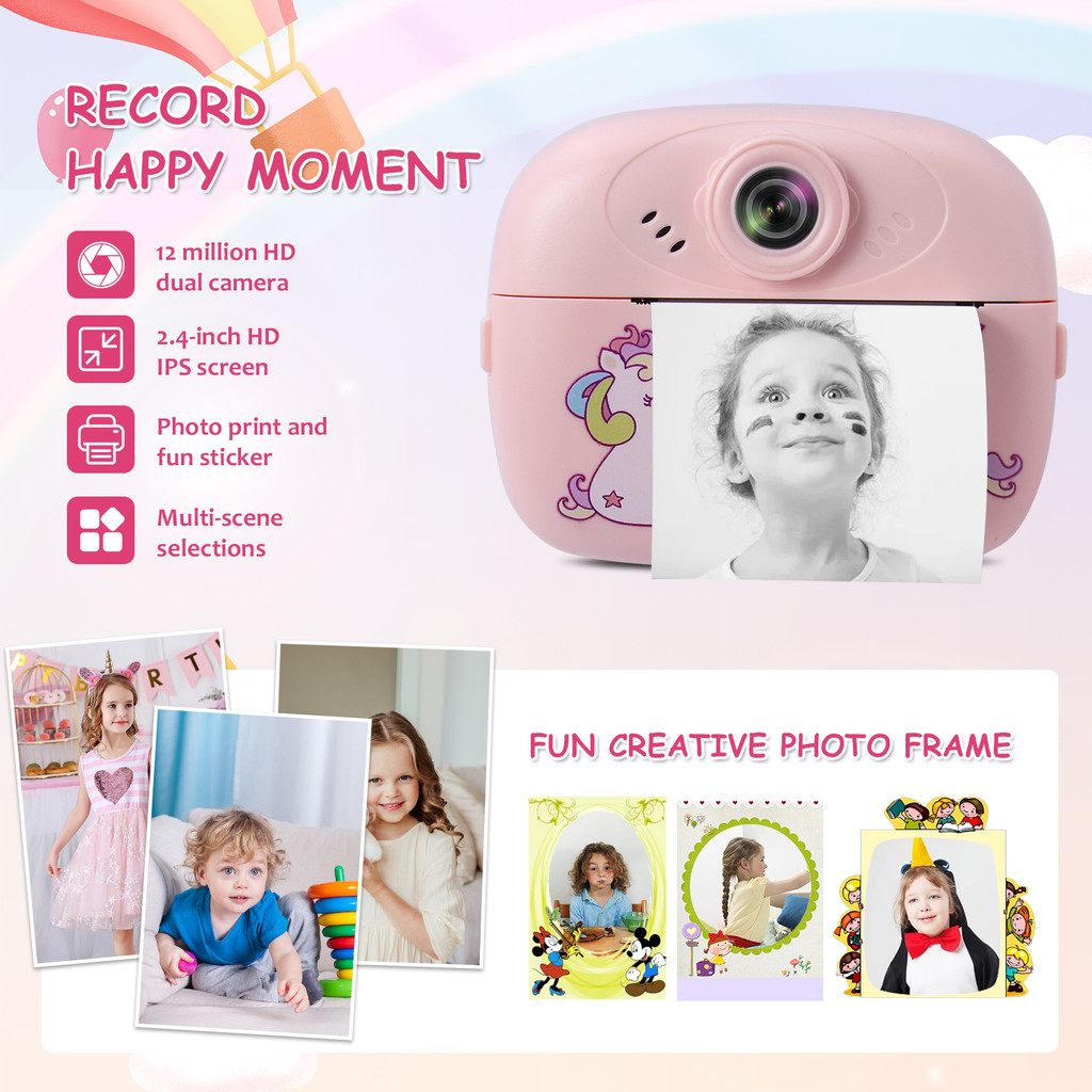 Thermal Paper Printing Camera Photo Camera for Kids Photographic Cameras Photocamera Portable Therma