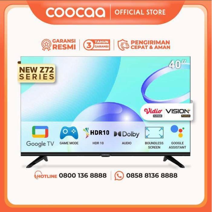 [Google TV] COOCAA 40Z72 Smart TV Youtube - Google Assistant [40 Inch] - TV ONLY