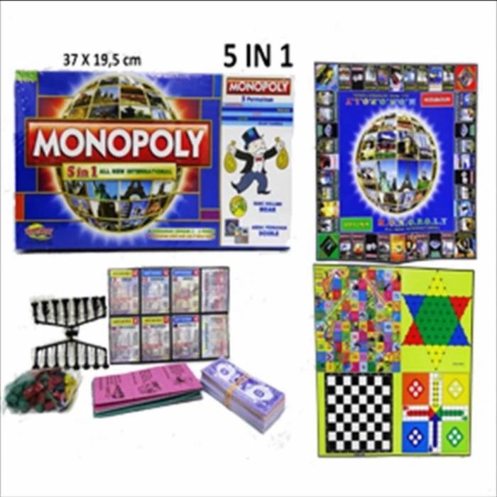 mainan anak monopoli internasional 5 in 1 mainan monopoli murah - monopoli 5 in 1