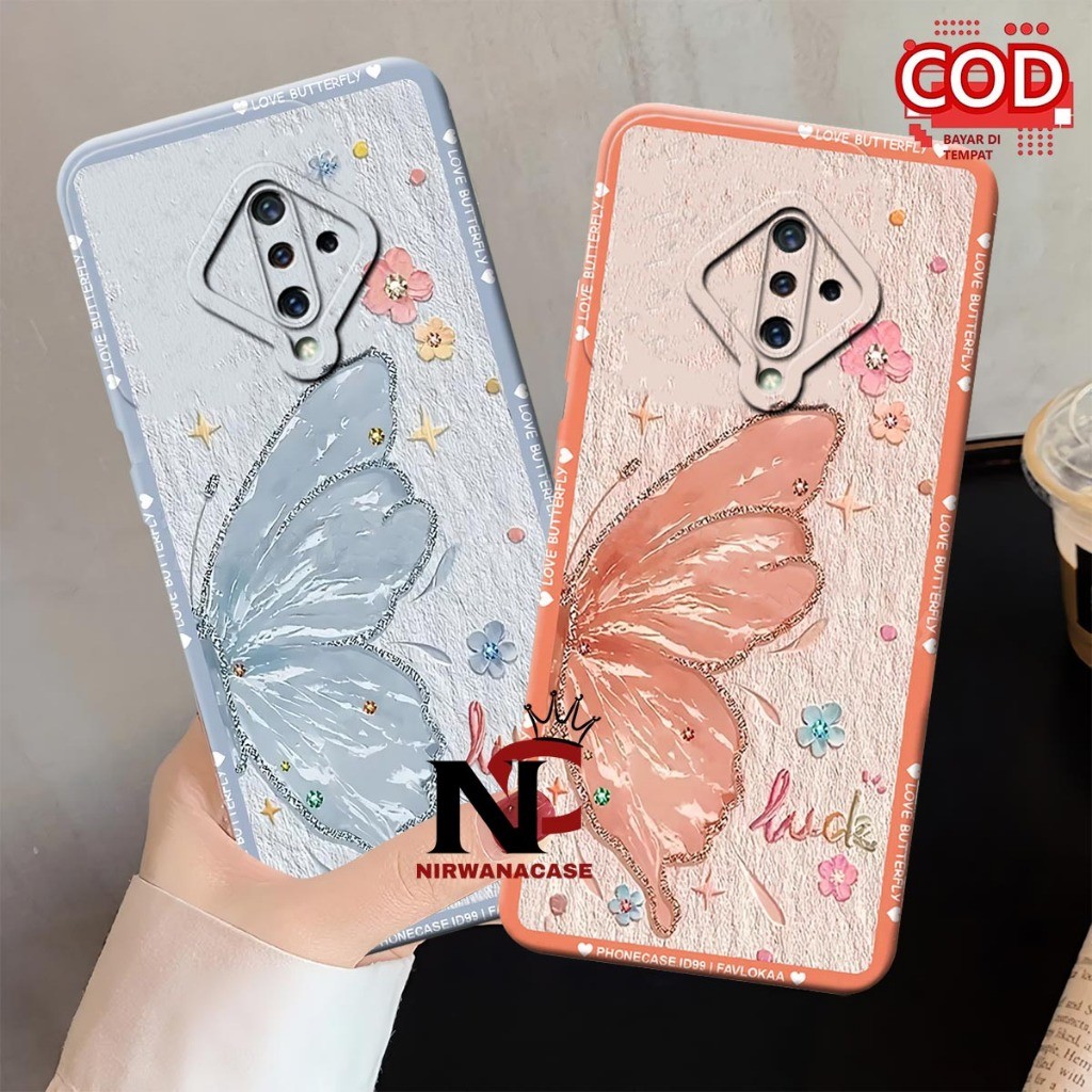 Cassing Hp Vivo S1 Pro - Case Vivo S1 Pro Motif Kupu-Kupu Fashion Case Lucu Pro Camera Lentur